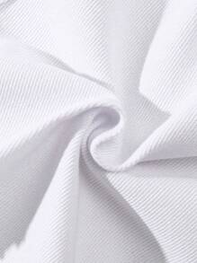 Tween Girl Y2K Cute Pink Casual Distressed Short Jacket, Drawstring Waist Denim Mini Skirt 2-Piece Set - White - View 5