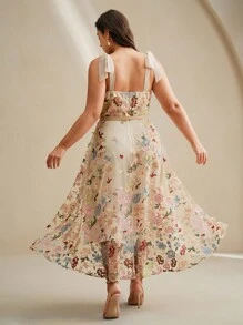 Anewsta Plus Size Embroidered Evening Dress, New High-End Luxury Niche High-End Dress - Apricot - View 3