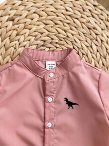 Baby Boy Dinosaur Print Button Front Shirt