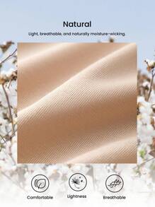 LUVLETTE 3 件装蕾丝边透气棉质基本款内衣中腰性感女士内衣内裤套装-大地色 - 彩色 - 查看 3