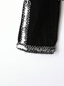 EMERY ROSE Chaqueta de cárdigan de terciopelo para mujer con ribete de cuentas - Negro - Ver 4