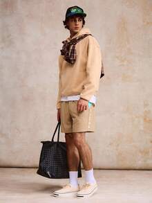 Surfspeed Pantaloncini da spiaggia larghi da uomo con coulisse in vita e tasche, a contrasto di colore