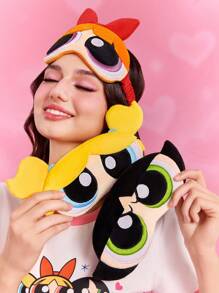 THE POWERPUFF GIRLS X SHEIN 1 件 3D 卡通睡眠眼罩，可爱花朵/毛茛/泡泡图案，精致刺绣，有效阻挡光线，面料柔软 - 彩色 - 查看 2