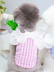 PETSIN 粉色休闲宠物连衣裙，适合春夏季 - 粉色 - 查看 8