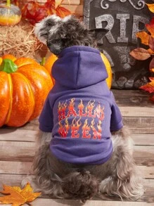1pc Petsin Halloween Pet Printed Sweatshirt - Multicolor - View 1