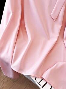 Franclia Tie Bow Casual & Commute Minimalist Vacation Style Women Blouse Fall Cloth For Women - Pink - View 6