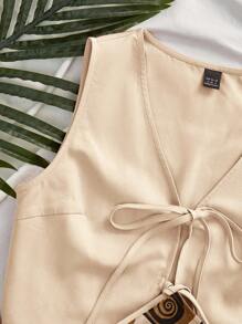 Travachic 多色短款两件套，搭配 V 领上衣和拉链波西米亚风半身裙，两件套女士夏季套装，波西米亚风两件套，棕褐色两件套沙漠装，编织图案印花，女士休闲夏季度假装，波西米亚海滩度假装，波西米亚风时尚，节日装，女士海滩装，女士夏季装，毕业装，女士生日装，海滩必备品，女士机场装，欧洲夏季装，女士乡村装，返校装，返校节装，老钱风格女士，街头女士，Y2k，夜间外出，秋季服装，冬季服装，可爱，外出装 - 彩色 - 查看 5