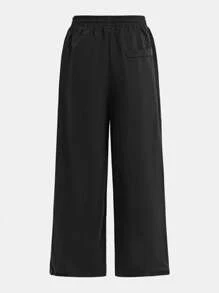 JNSQ Back To School Clothes, Tween Girls And Boys Casual Sports Cargo Pants, Tween Girl Elastic Waist Color Block Reflective Loose Wide Leg Sports Pants - Multicolor - View 7