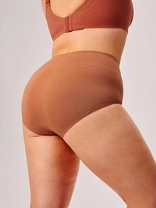 LUVLETTE 3条装透气棉质基础款高腰三角裤女士内裤套装 - 大地色 - 舒适 - 彩色 - 查看 5