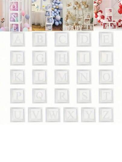 1 Adet/Kutu 25 cm/9,84 inç Yeniden Kullanılabilir Kağıt Harf Balonu, Düğün Doğum Günü Partisi Süslemeleri İçin Kendin Yap Dev Alfabe Balonu, Yıldönümü Mezuniyet, Okula Dönüş Tatil Fotoğraf Kabini Malzemesi, Şenlikli Dekorasyon