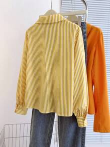 Franclia 女式长袖扭纹休闲/办公室简约衬衫