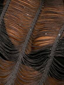 MUSERA 斜领破洞流苏串珠长袖上衣，西部乡村街头风，节日优雅Y2K性感可爱90年代波西米亚风，中西部冬季工作办公室时尚春季毛衣，夏季春季 - 灰色 - 查看 6