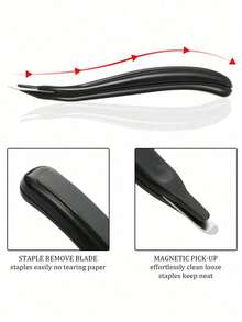1pc Flat Staple Remover Pencil Look Streamline Design Portable Magnetic Staples Removal Tools For Office School Binding,Back To School,School Supplies