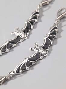 ROMWE Grunge Punk 2pcs Gothic Mini Bat Shoe/Boot Decorations, Holiday Party Gift, Halloween - Black - View 3