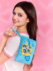 THE POWERPUFF GIRLS X SHEIN 1pc Polyester Blossom, Bubbles, Buttercup Pattern Lightweight Cosmetic Bag, Suitable For Storing Cosmetics, Stationery, Daily Necessities, Digital Products, Great For Commuting, School, Travel, Suitable For Men, Women, Students,Bubbles, Blossom, Buttercup, Friendship, Love,Y2K - Multicolor - View 8