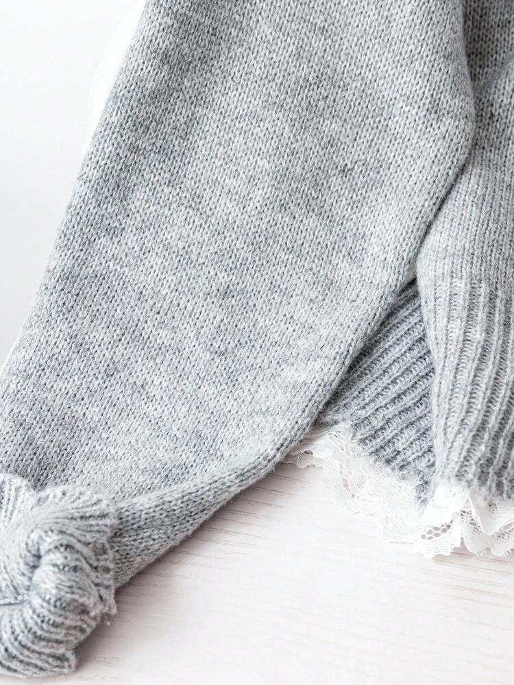 Franclia Fashionable Blogger-Inspired Lace-Up Sheer Loose Knit Cardigan, Chic European StyleWomen's Autumn Clothingautumn Fall Clothes For Women Fall Autumn Clothes Fall Outfits For Women Autumn Outfits For Women Fall Clothes Autumn Women  Fall Women Clothes Autumn Clothing Elegant Fashionable Casual Commuting Business Office Daily Leisure All-Match Temperament Urban Teacher Professional Attire - Light Grey - View 8