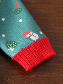 Toddler Boys' Christmas Santa Claus Pattern Knit Sweater,Green,Autumn,Funny Graphic,Matching Family Baby Clothes Knitted Fall Winter Kids Sweaters - Multicolor - View 7