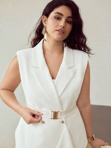 MOTF PREMIUM 加大双排扣马甲 - 白色 - 查看 6