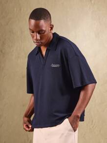 SUMWON 基本款华夫格纹理度假 Polo 衫短袖领口经典夏季休闲周末户外休闲装