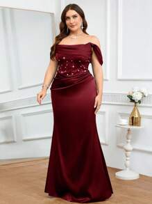 Coutiva Plus Size Formal Evening Gown (Heavily Embellished),Sequin Formal Dress Women Off Shoulder Formal Dress Formal Evening Gown Gala Evening Gown Birthday Dinner Dress