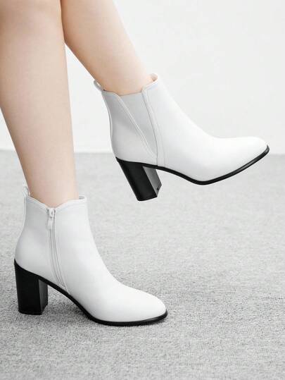 CUCCOO BIZCHIC 女士时尚侧拉链设计高跟踝靴