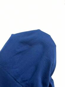 Easithlete 女士纯色宽腰运动紧身裤瑜伽裤 - 藏蓝色 - 查看 6