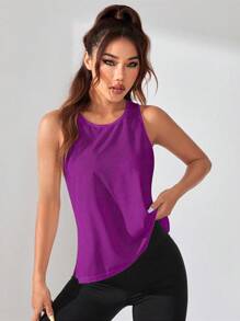 Slayform 女式交叉露背健身背心，适合日常锻炼，紫色健身上衣，交叉健身上衣，露背健身上衣，女式健身上衣，露背健身上衣，露背健身上衣，女式健身上衣，交叉背健身上衣，女式健身上衣，女式健身上衣 - 紫色 - 查看 4