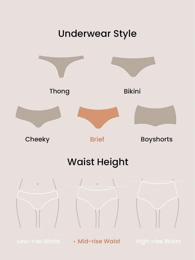 3枚セット エアリーコットン ベーシック ミドルウエスト ブリーフ レディース 下着パンティセット - カラフルなデザインのランジェリー アウターウェアとしても