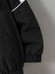 SHEIN 青少年男童休闲拼色连帽拉链夹克，通勤、上学、日常休闲、旅行、户外、派对等各种场合皆宜，适合秋冬季 - 彩色 - 查看 6