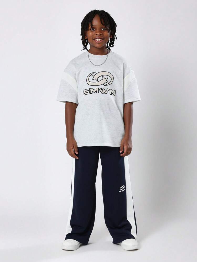 Oversized Logo T-Shirt With Wide Leg Track Pants