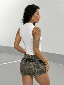 StreetHx Women's Body Print Unique Street Style Tank Top - White - View 3