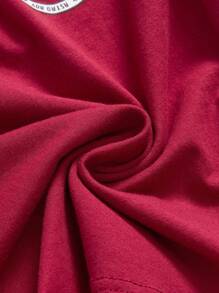 Astro Boy X ROMWE Camiseta slim fit de verano para mujer con gráficos de dibujos animados y ribetes en contraste - Rojo - Ver 7