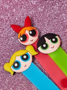 THE POWERPUFF GIRLS X SHEIN 1pc /2pcs /3pcs Blossom, Bubbles, Buttercup Pattern Data Cable Storage Clip Travel Earphone Charging Cable Organizing Clip Home Multi-Functional Cute Winding Cable Organizer,Y2K