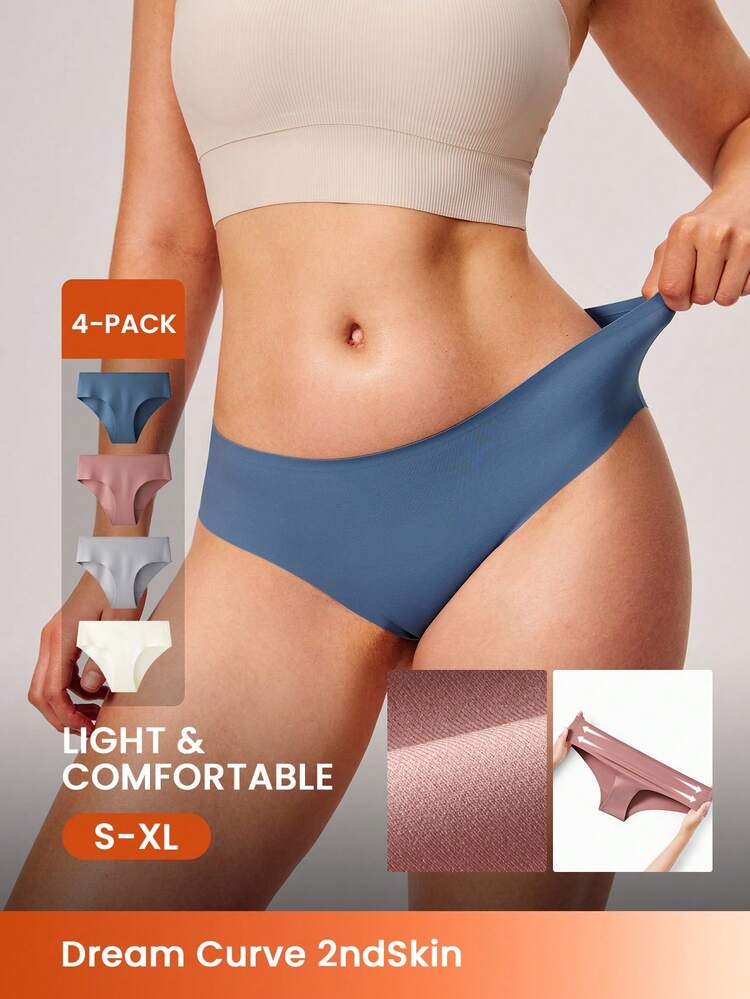 4er-Pack Seamless Höschen Mit Niedrigem Bund Für Damen - Grundausstattung Unterwäsche