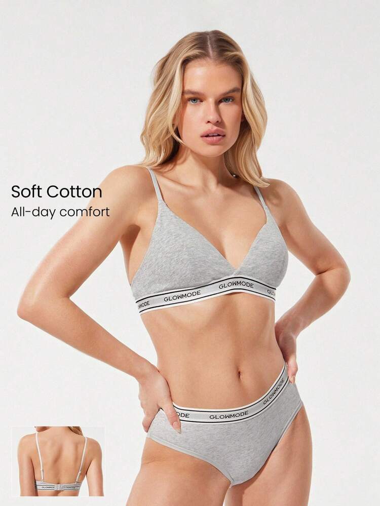 ソフトグロー 調整可能なストラップ 取り外し可能なカップ ブランド入りエラスティックバンド クロスオーバーVネック カミブラレット ローインパクト デイリーカジュアル