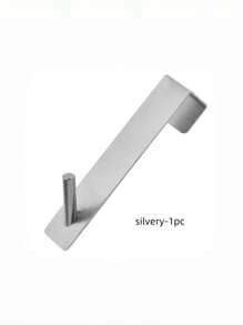 1pc Stainless Steel Shower Door Hook, Bathroom Frameless Glass Shower Door Extended Hook, Heavy Duty Towel Robe Hook - Black - View 8