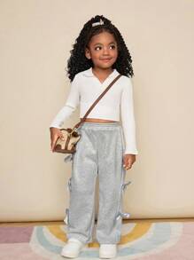 年轻女孩纯色宽松休闲运动裤