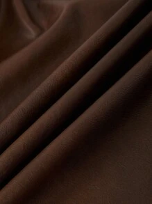 Ellevyn 时尚优雅复古装饰纽扣PU夹克秋季女装秋季女装棕色皮夹克女士秋季服装商务休闲女士棕色夹克 - 咖啡棕 - 查看 5