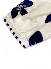 SHEIN VCAY قميص صيفي كاجوال مطبع بالأزهار رقبة على شكل حرف V للنساء