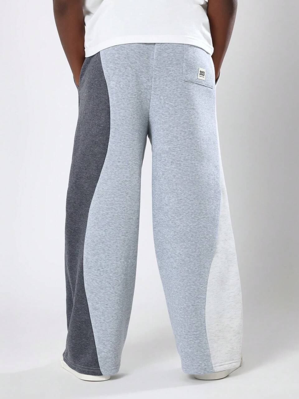 Color Block Wide Leg Sweatpants With Drawstring