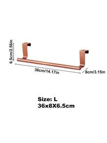 SHEIN Basic living 1PC Rose Gold Single Rod Towel Rack Cabinet Door Back Type Hanging Rack Non-Punched Towel Rod - Champagne - View 10