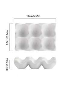 Cirelle 1 pieza Bandeja de cerámica con 6 cavidades, rejilla para huevos, organizador de huevos de cerámica, caja de almacenamiento, estante decorativo, vajilla, apto para refrigeradores, encimeras, exhibición en cocinas