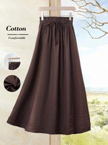 Rusticease 女士休闲打结亚麻裙 - 彩色 - 查看 7