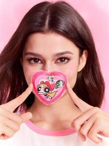 THE POWERPUFF GIRLS X SHEIN 4 件套可爱花朵、泡泡、毛茛图案化妆海绵套装，包含 1 个天鹅绒粉扑、3 个手指粉扑，适用于各种化妆品、飞天小女警、泡泡、花朵、毛茛、友谊、爱情 - 彩色 - 查看 7