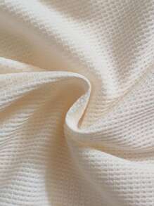 SHEIN Infant Girls Casual Embroidered Letter Textured Envelope Collar Jumpsuit & Headband Set, Spring/Autumn - Apricot - View 8