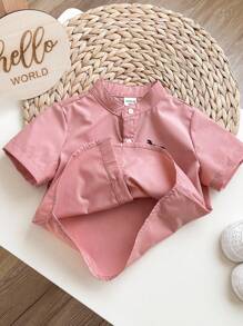 Baby Boy Dinosaur Print Button Front Shirt