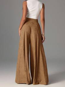 Firerie Women's Elegant Casual High Waist Wide Leg Pants, Suitable For Beach, Airport , Palazzo