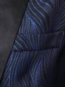 Manfinity AFTRDRK Men's Fashionable Luxury Party Blazer And Pants Set, Old Money - Navy Blue - View 6