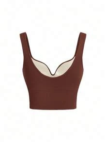 SHEIN Sports 简约无缝舒适运动文胸 - 彩色 - 查看 6