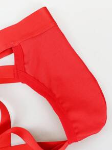 DrisQ 男士纯色性感镂空内裤 - 紅色 - 查看 7